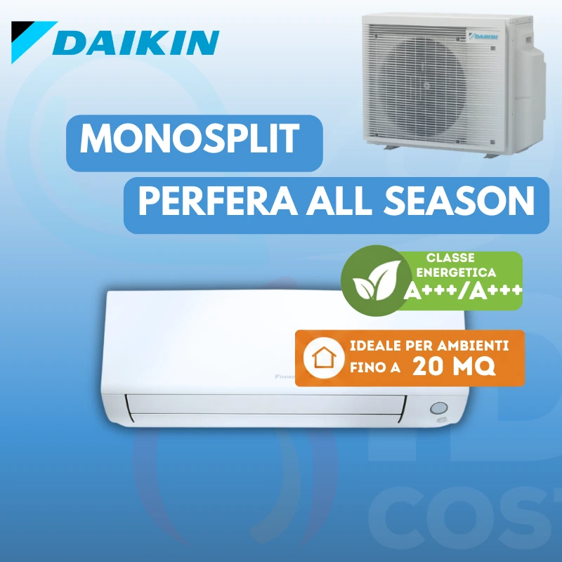 Climatizzatore Daikin Condizionatore Monosplit PERFERA ALL SEASONS da 7000 BTU Daikin Inverter installato a Torino