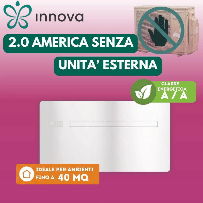Climatizzatore Innova Condizionatore senza unità esterna Monoblocco 2.0 America Da 18 Hp installato a Torino
